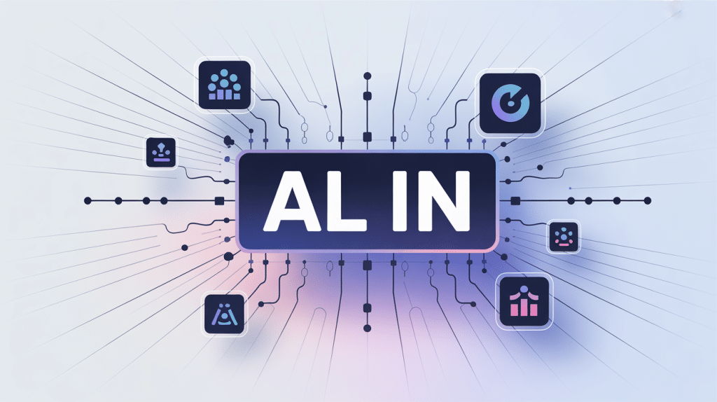 Illustration al in IA professionnelle réseau données