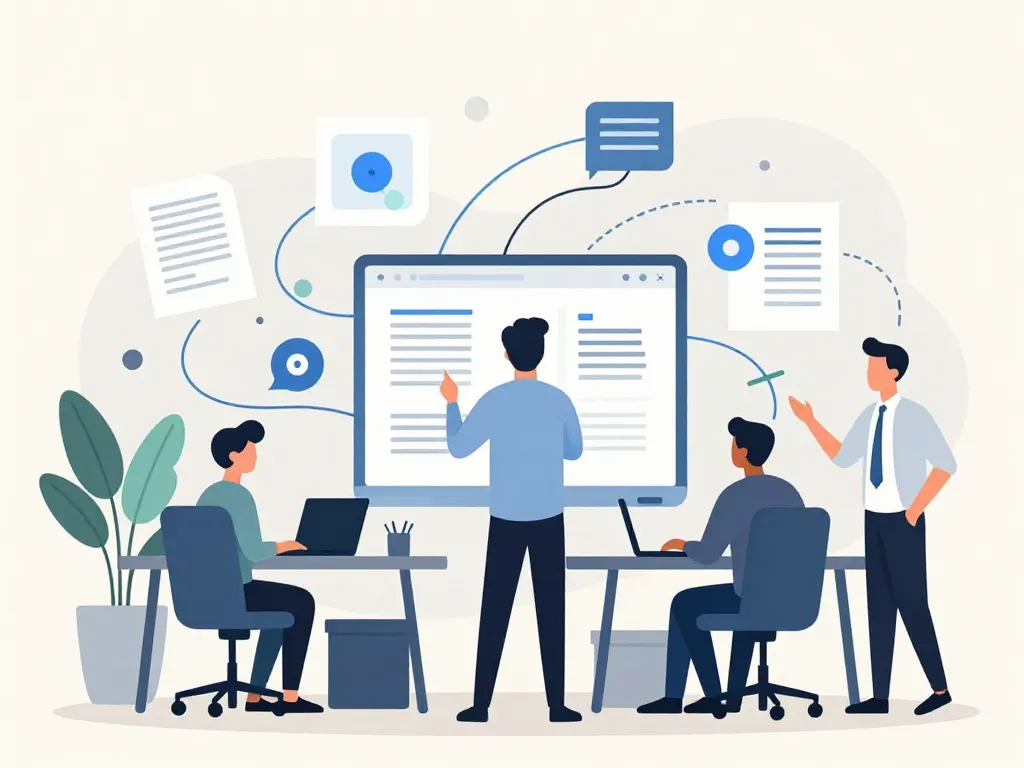 Scène workplace al in productivité contenus