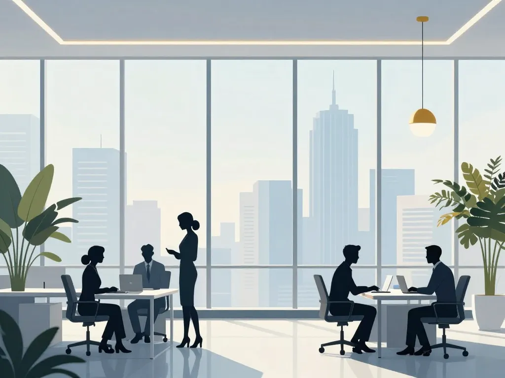 intérieur bureaux modernes almas tower in dubai avec vue panoramique