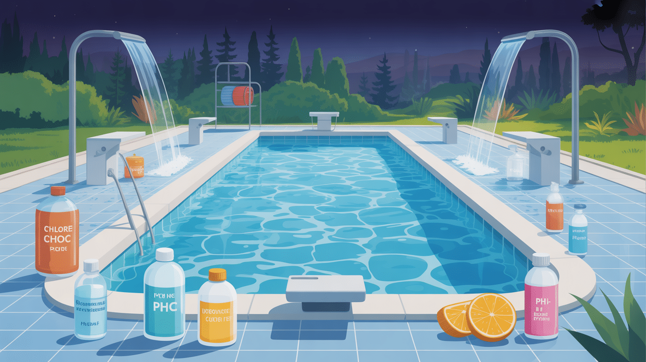 chlore choc et ph moins en même temps produits sécurité autour piscine