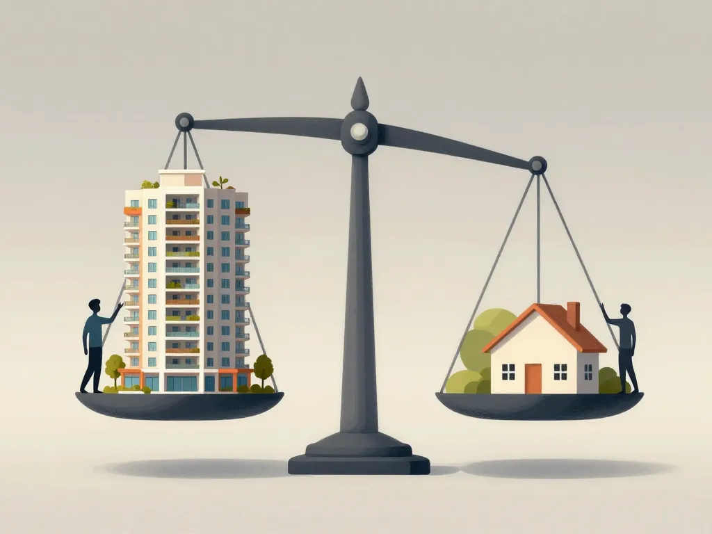 Image symbolique avantages et inconvénients d’un condo en équilibre