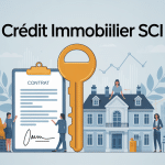 credit immobilier pour une sci illustration vectorielle clé contrat associés