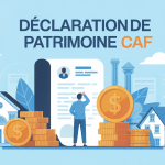 Illustration déclaration de patrimoine pour les aides au logement caf, documents et biens immobiliers