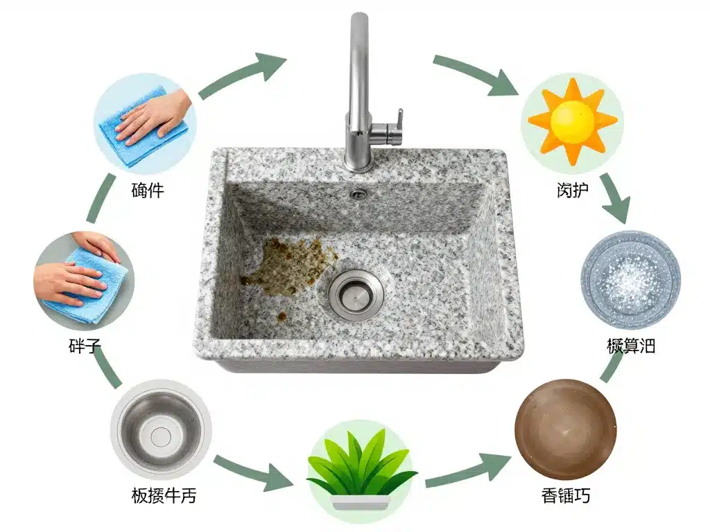 évier granit inconvénient maintenance et usure