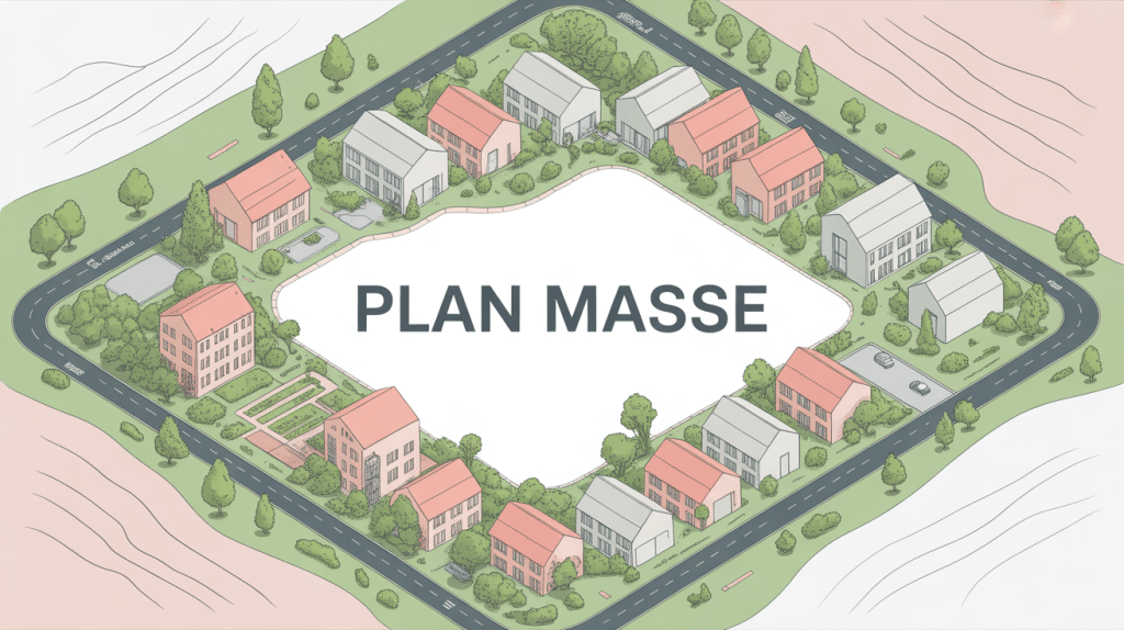 exemple de plan masse terrain stylisé
