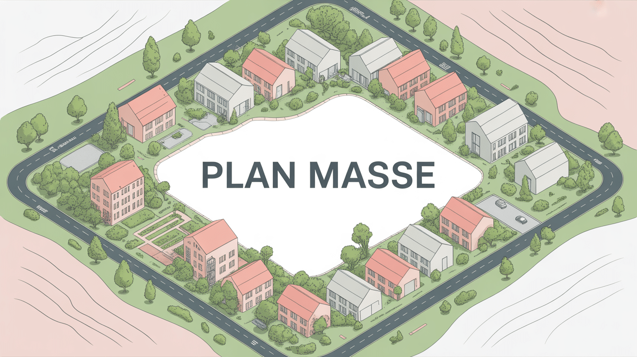 exemple de plan masse terrain stylisé