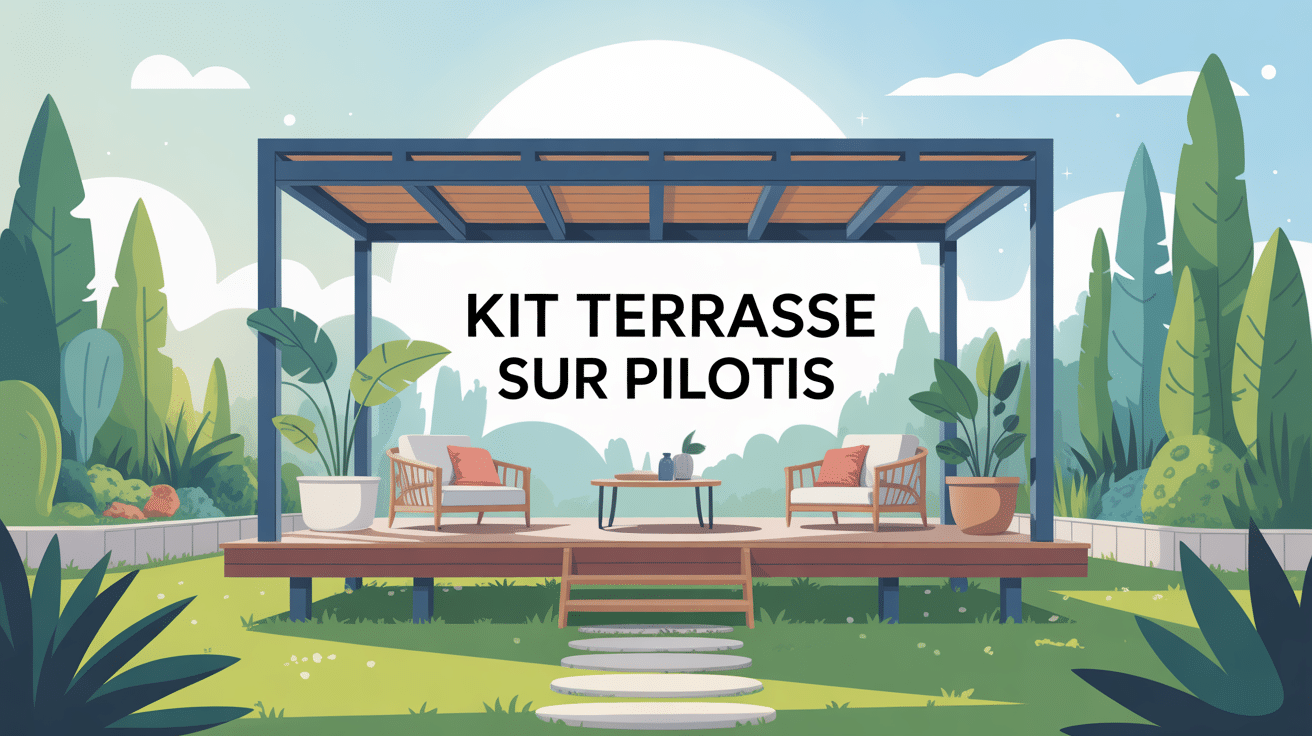 kit terrasse sur pilotis bois acier jardin