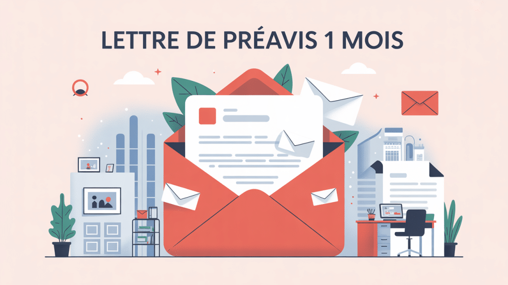 lettre préavis 1 mois illustration guide vectoriel