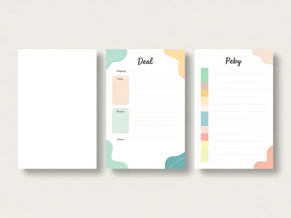 planning menu mois vierge templates différents