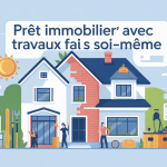 prêt immobilier avec travaux fait soi-même banque maison illustration