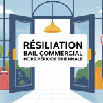 résiliation bail commercial hors période triennale illustration moderne