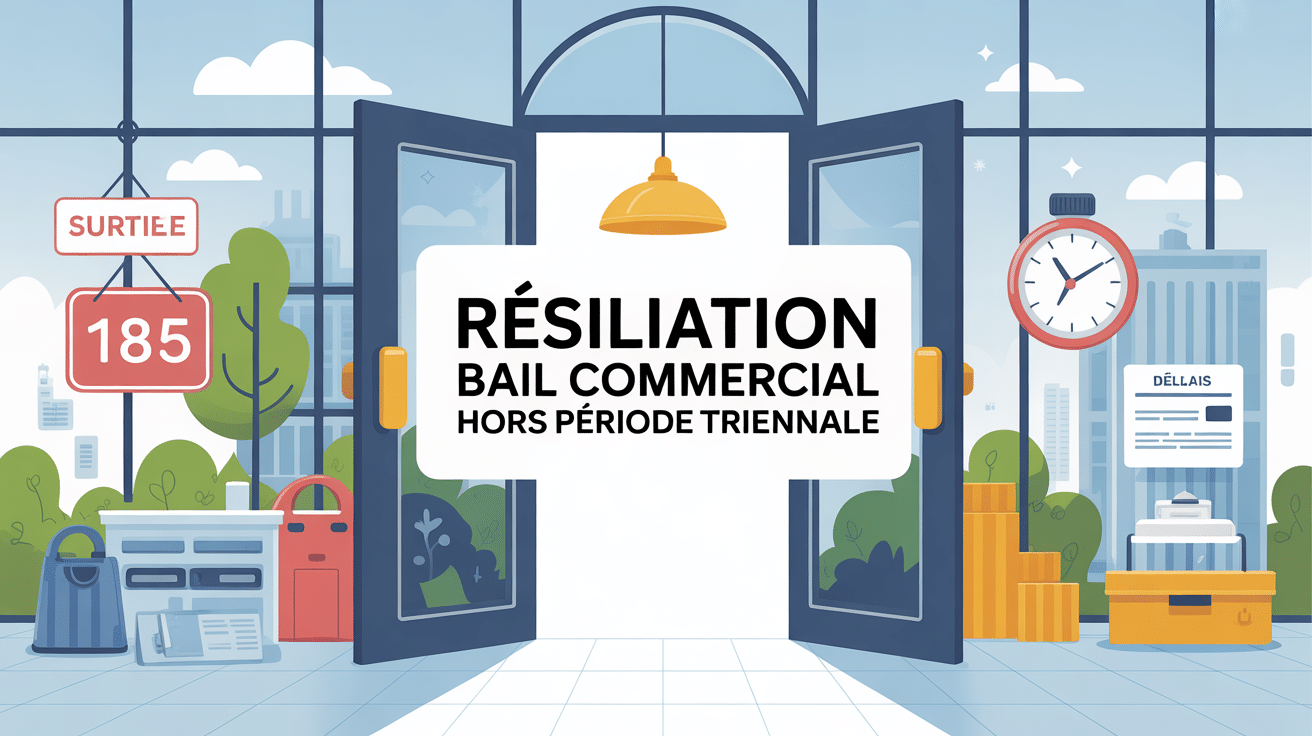 résiliation bail commercial hors période triennale illustration moderne