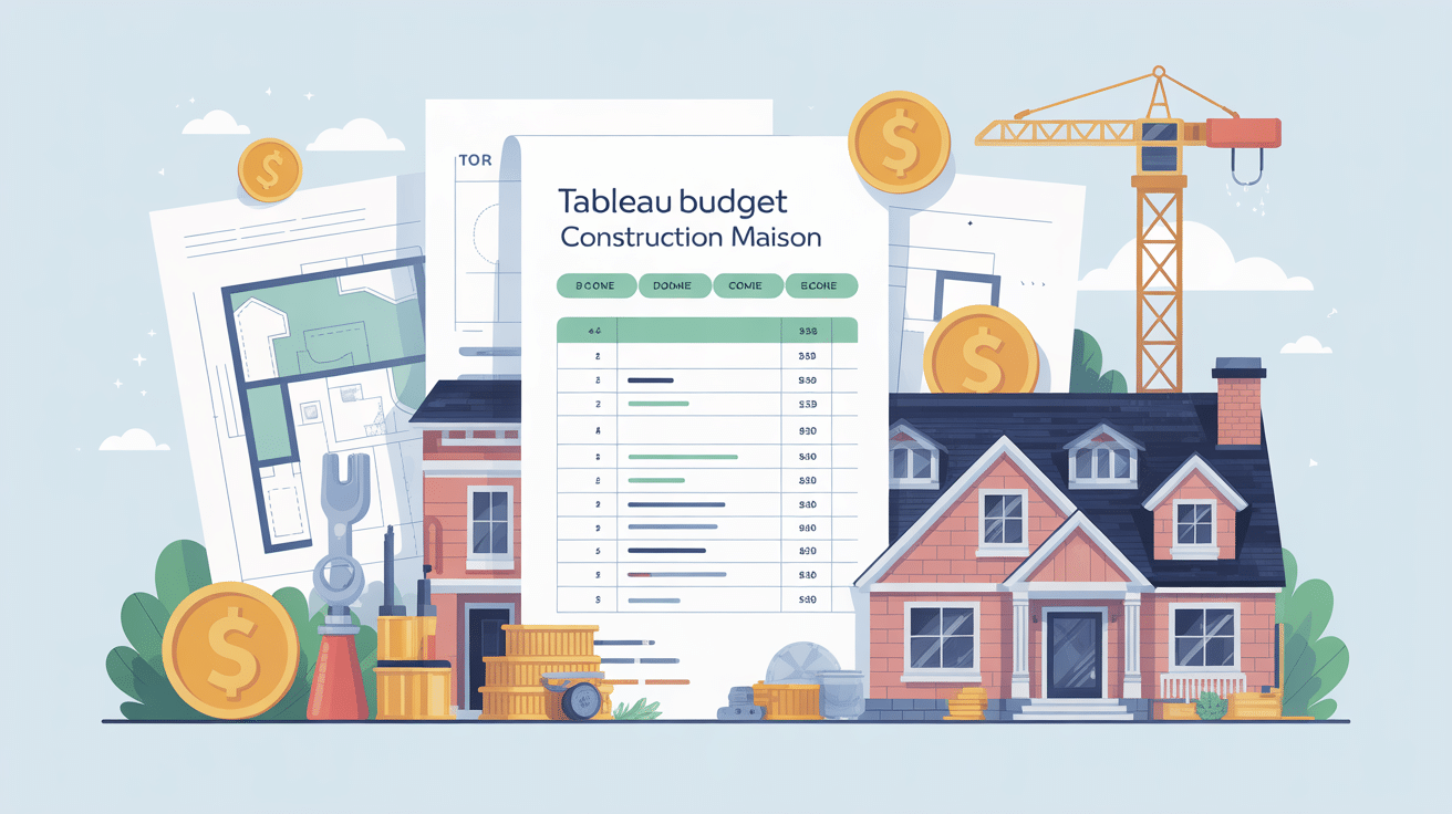 tableau budget construction maison pdf sous forme d’illustration vectorielle