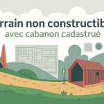 terrain non constructible avec cabanon cadastré illustration réglementation