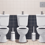 illustration vers dans les toilettes salle de bain