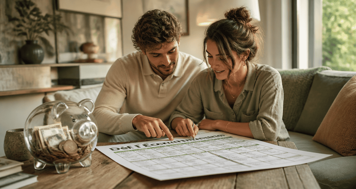 defi economie couple salon tirelire