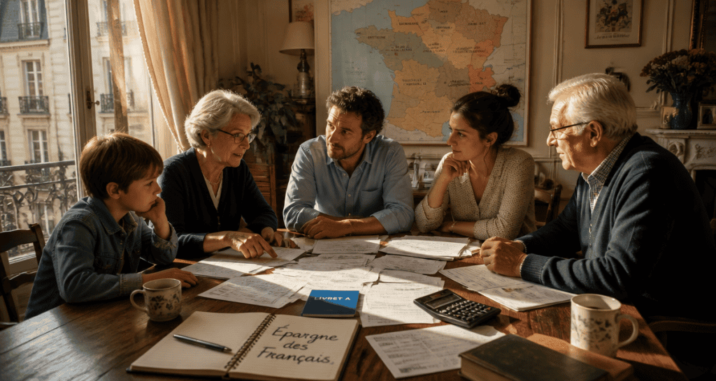 epargne moyenne en france famille autour relevés bancaires