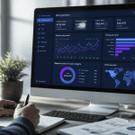 KPI e commerce sur écran avec graphiques