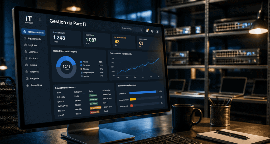 logiciel inventaire parc informatique écran gestion