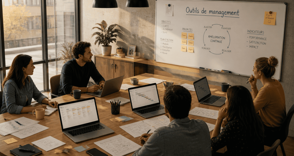 outils de management en salle de réunion