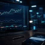 Signaux trading sur écran de marché