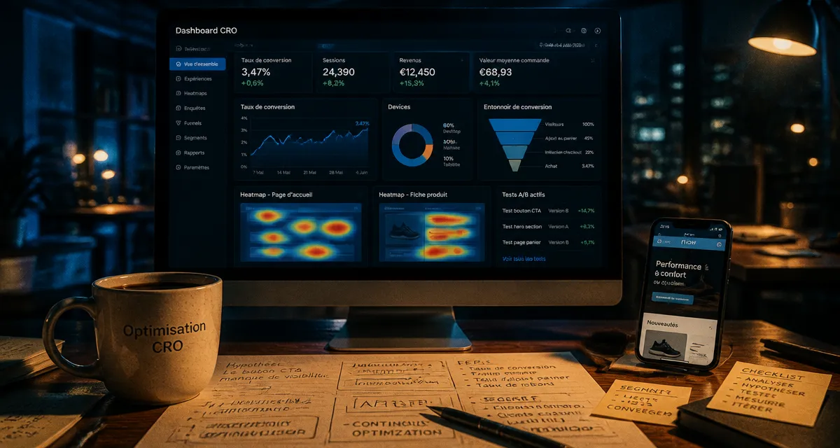 cro marketing dashboard avec heatmaps et statistiques