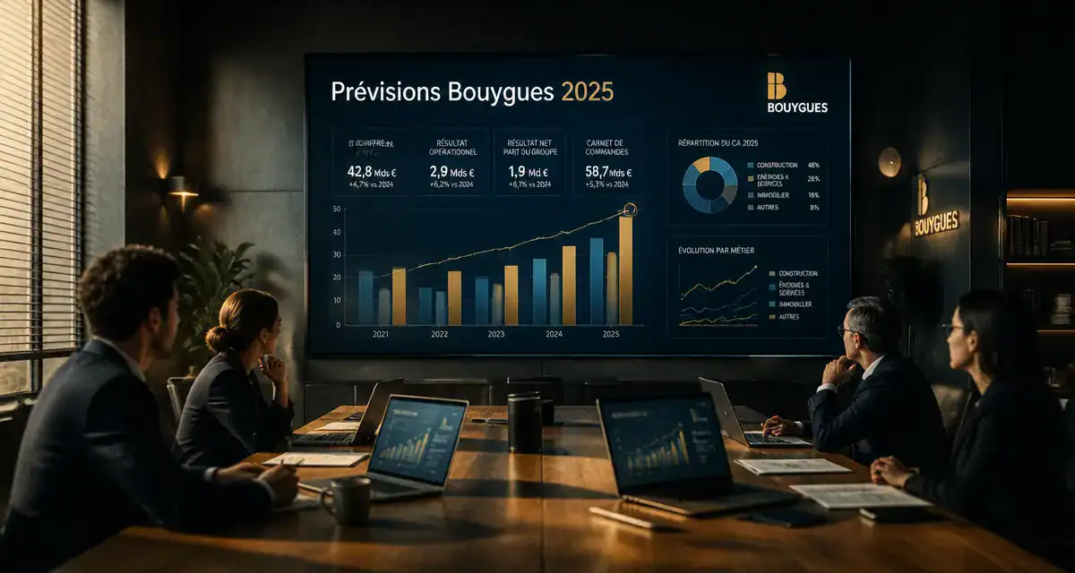 prévision action bouygues 2025 en salle de réunion