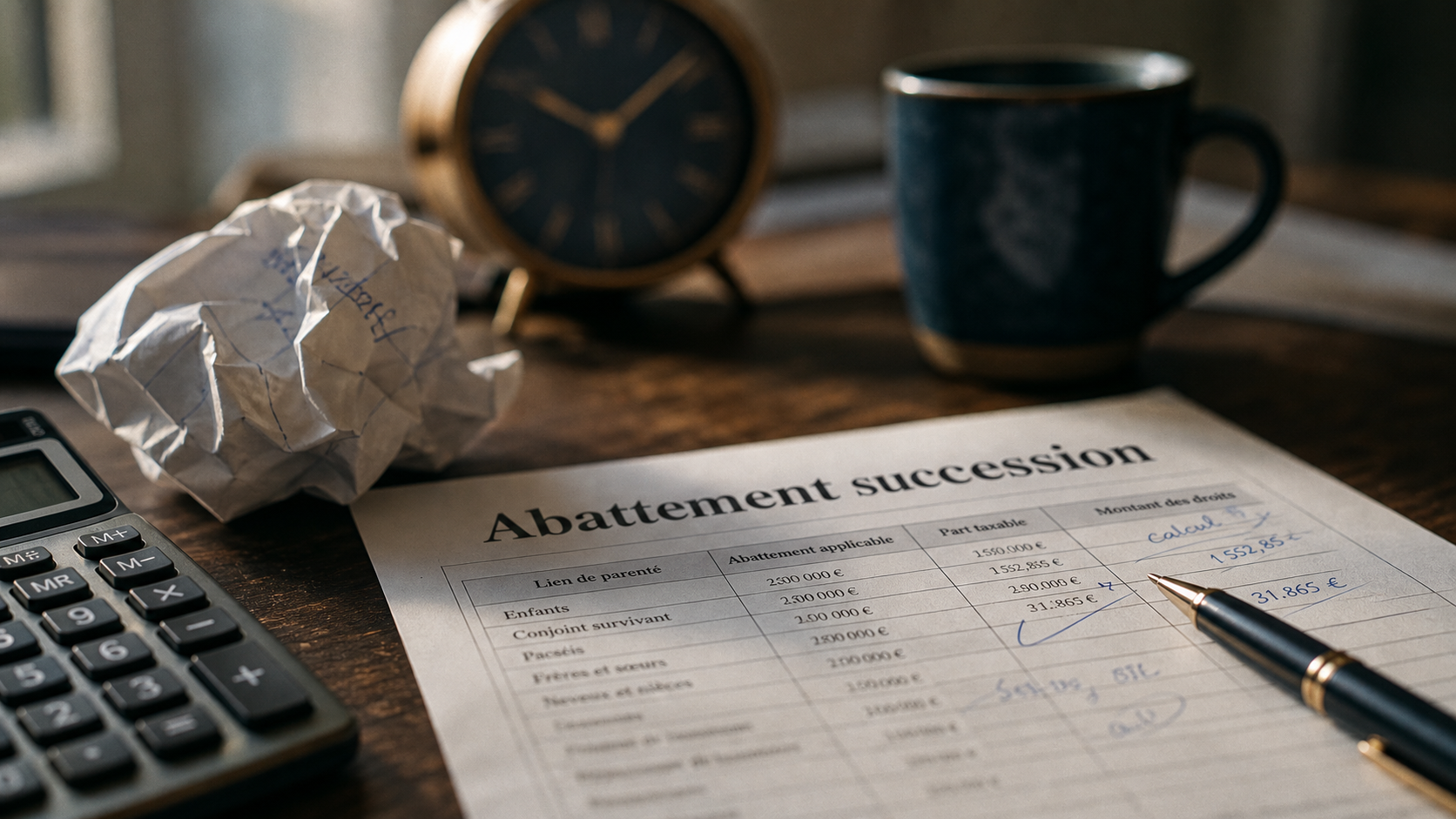 Succession abattement : calcul des droits selon le lien de parenté