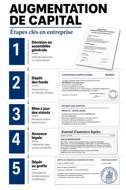 Étapes clés pour réussir une augmentation de capital en entreprise