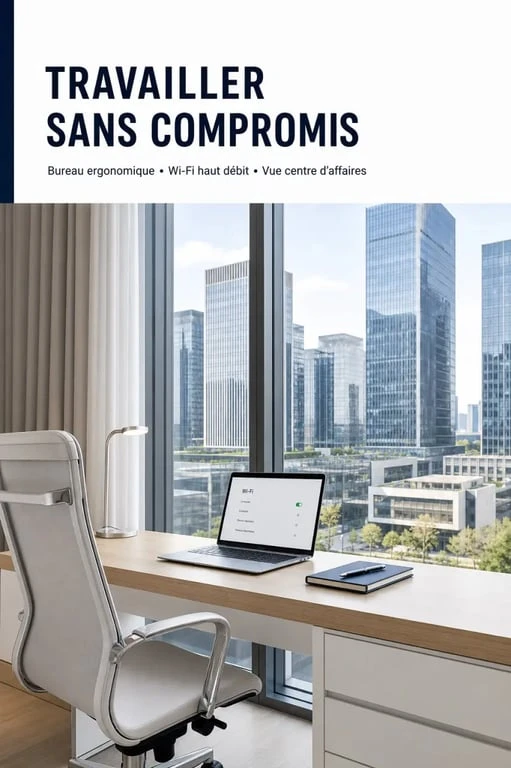 Appart'hôtel pour entreprise avec espace de travail équipé pour les déplacements professionnels.