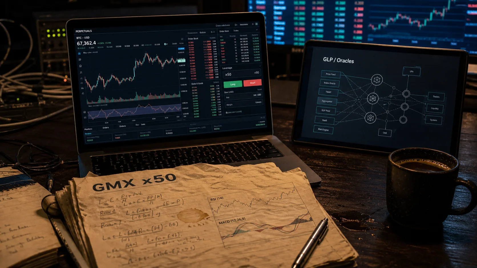 GMX crypto : levier x50, GLP et oracles Chainlink à comprendre avant de trader