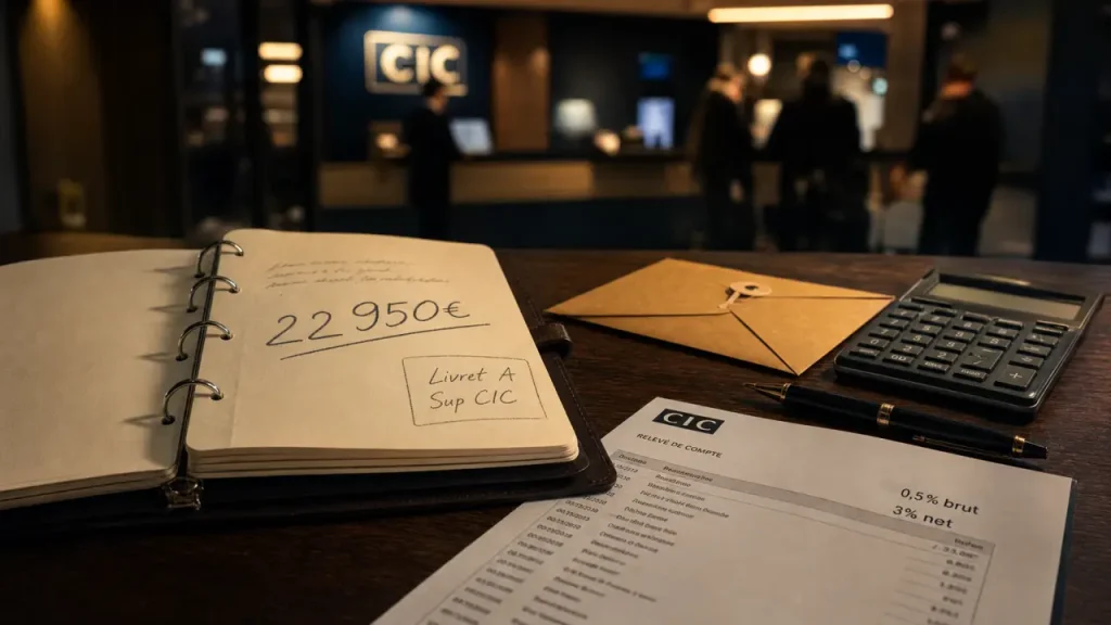 Livret A sup CIC plafond : taux et fiscalité