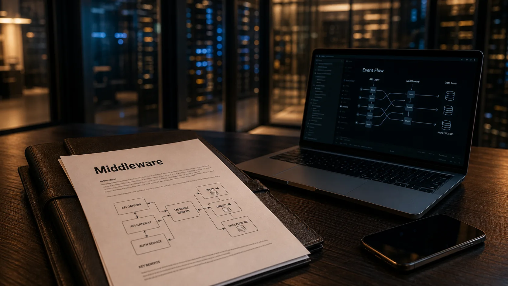 middleware def : API vers bases de données