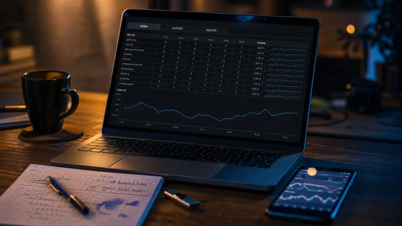 Tableau ranks seo pour suivi positions et visibilité