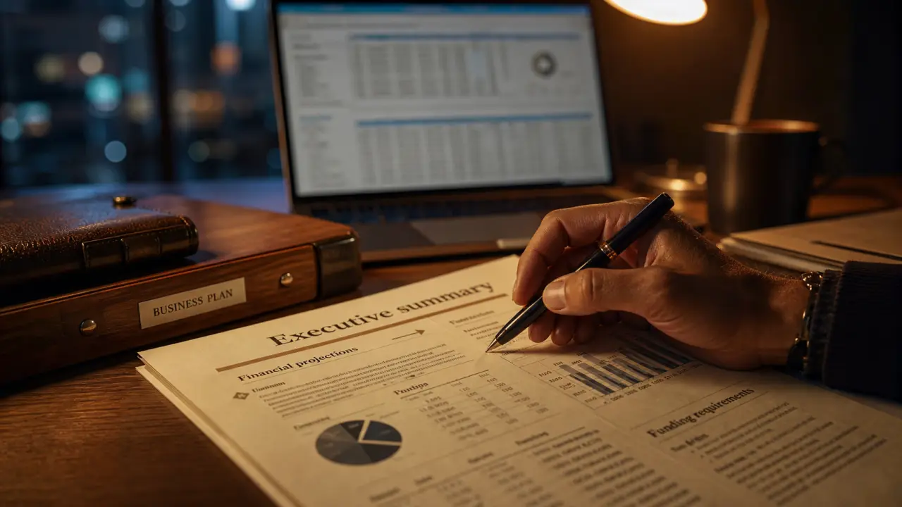 How to write a business plan step by step : business plan imprimé sur bureau