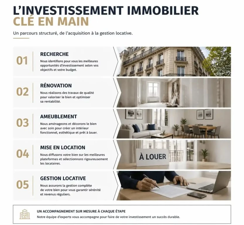 Étapes du parcours d'investissement immobilier clé en main