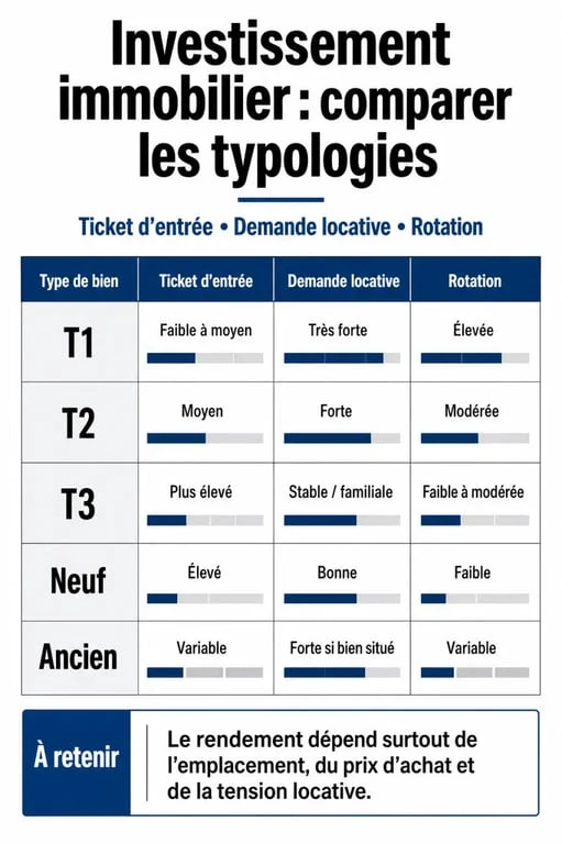 Comparatif des types de biens pour un premier investissement immobilier