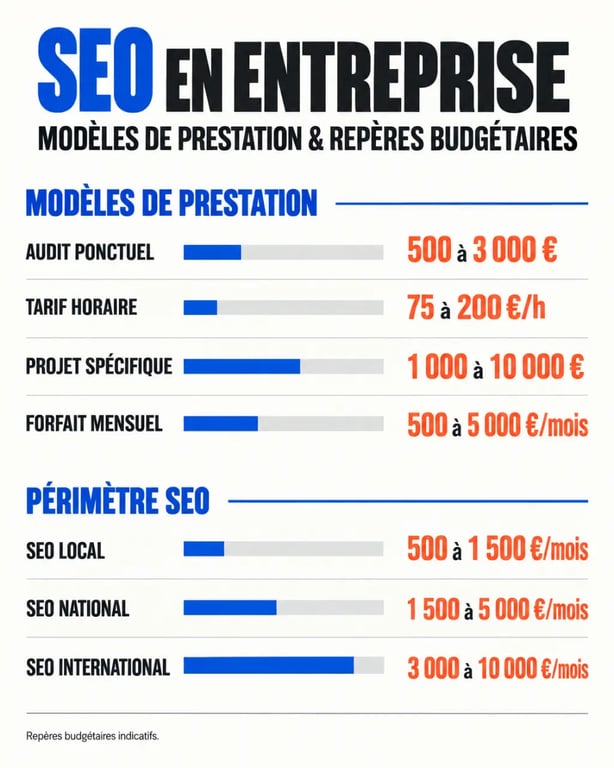 SEO en entreprise : comparaison des budgets et modèles de prestation