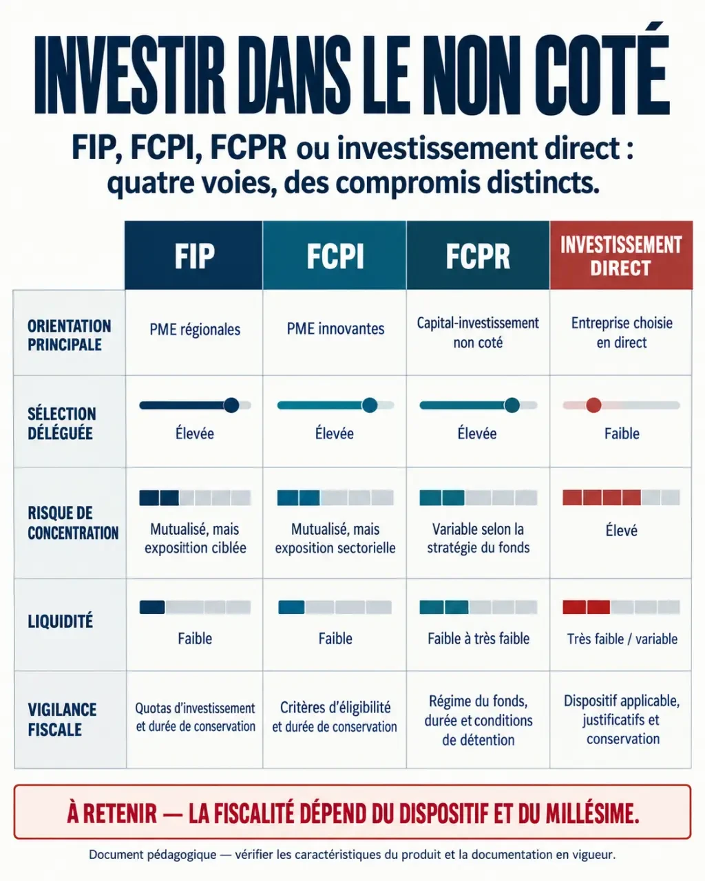 Comparaison entre fonds d’investissement de proximité, FCPI, FCPR et investissement direct